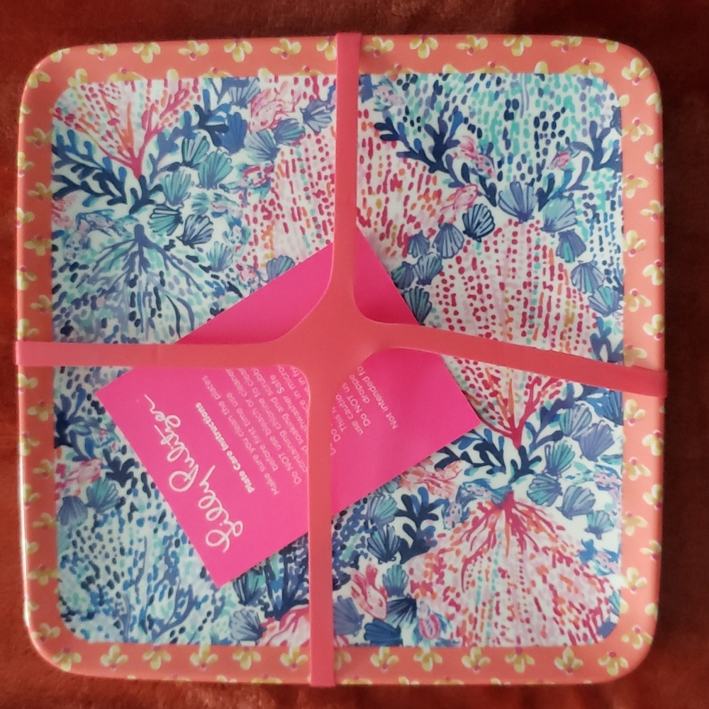 Lilly Pullitzer melamine plates set of 4